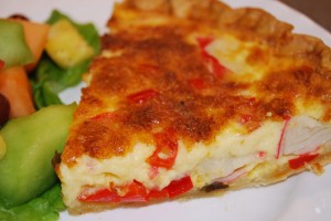 Crab and Red Pepper Quiche