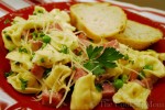 Tortellini with Ham and Peas