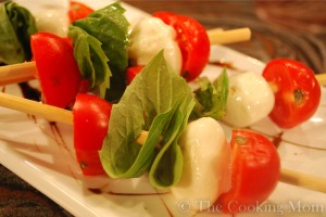 Tomato Basi Mozzarella Kabobs