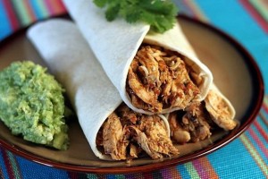 Slow Cooker Shredded Chicken Burritos