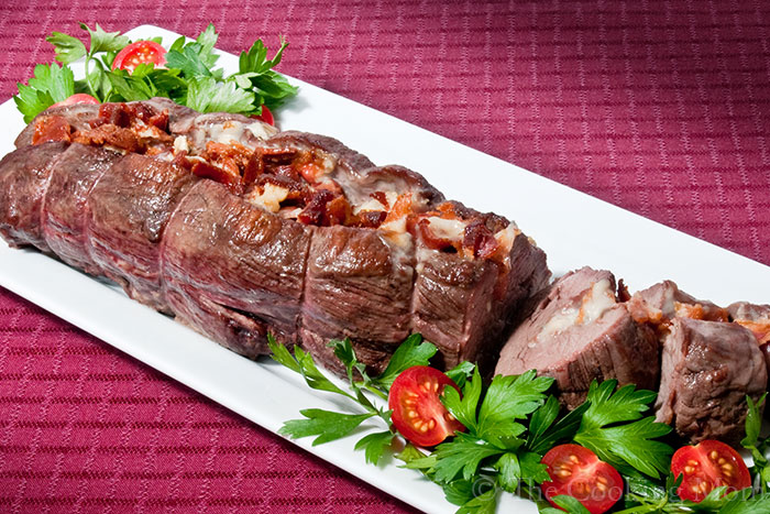 Bacon ‘n Cheese Stuffed Beef Tenderloin