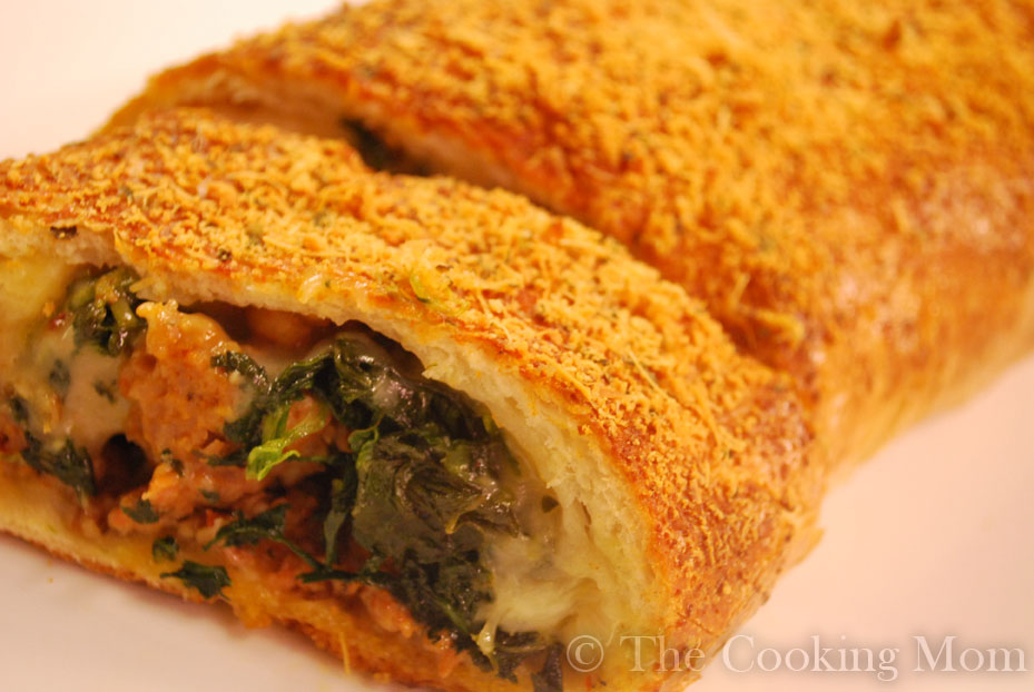 Stuffed Bread with Sausage and Spinach