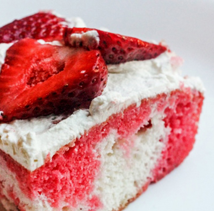 Strawberries and Cream Poke Cake