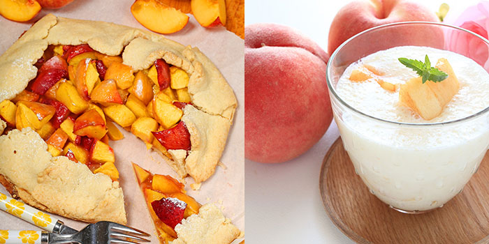 Peach Crostata and Smoothies