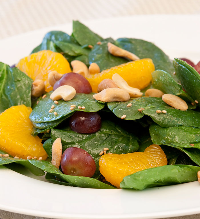 Asian Spinach Salad with Sesame Vinaigrette