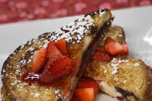 Strawberry and Chocolate Stuffed French Toast