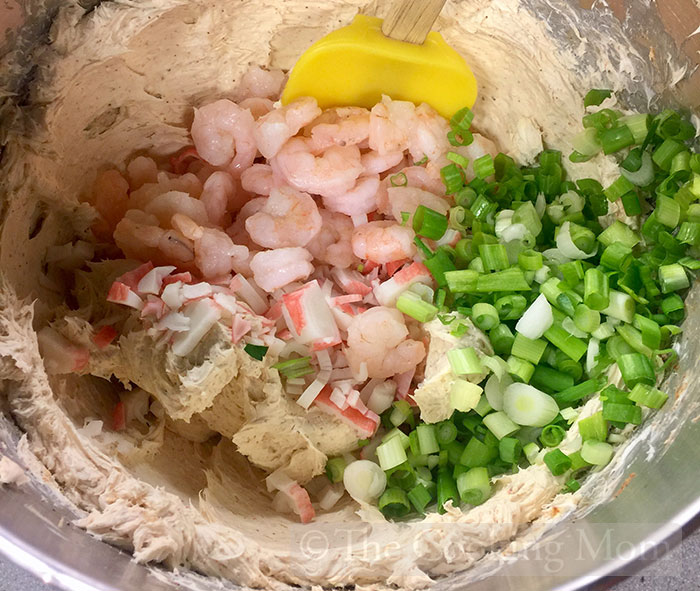 Mix by Hand Green Onions and Seafood
